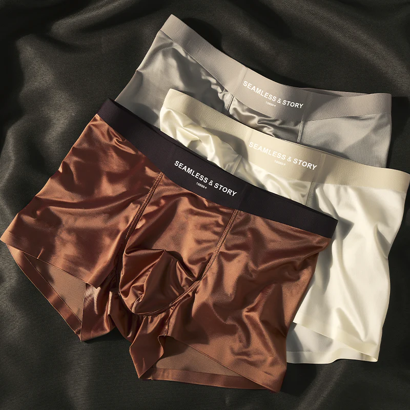 (3 бр.) Елегантно мъжко бельо от коприна Ice Silk от Mulberry Silk Ант