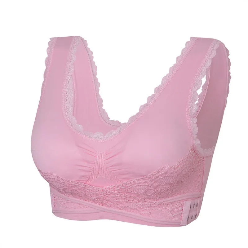 Triumph - Sutien fără sârmă din silicon Tourmaline, țesătură confortabilă și respirabilă, cataramă încrucișată din dantelă în față🔥🔥🔥