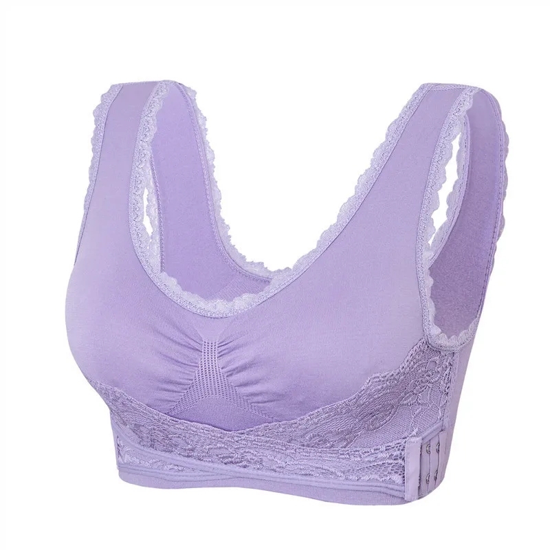 Triumph - Sutien fără sârmă din silicon Tourmaline, țesătură confortabilă și respirabilă, cataramă încrucișată din dantelă în față🔥🔥🔥