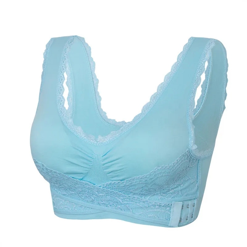 Triumph - Sutien fără sârmă din silicon Tourmaline, țesătură confortabilă și respirabilă, cataramă încrucișată din dantelă în față🔥🔥🔥