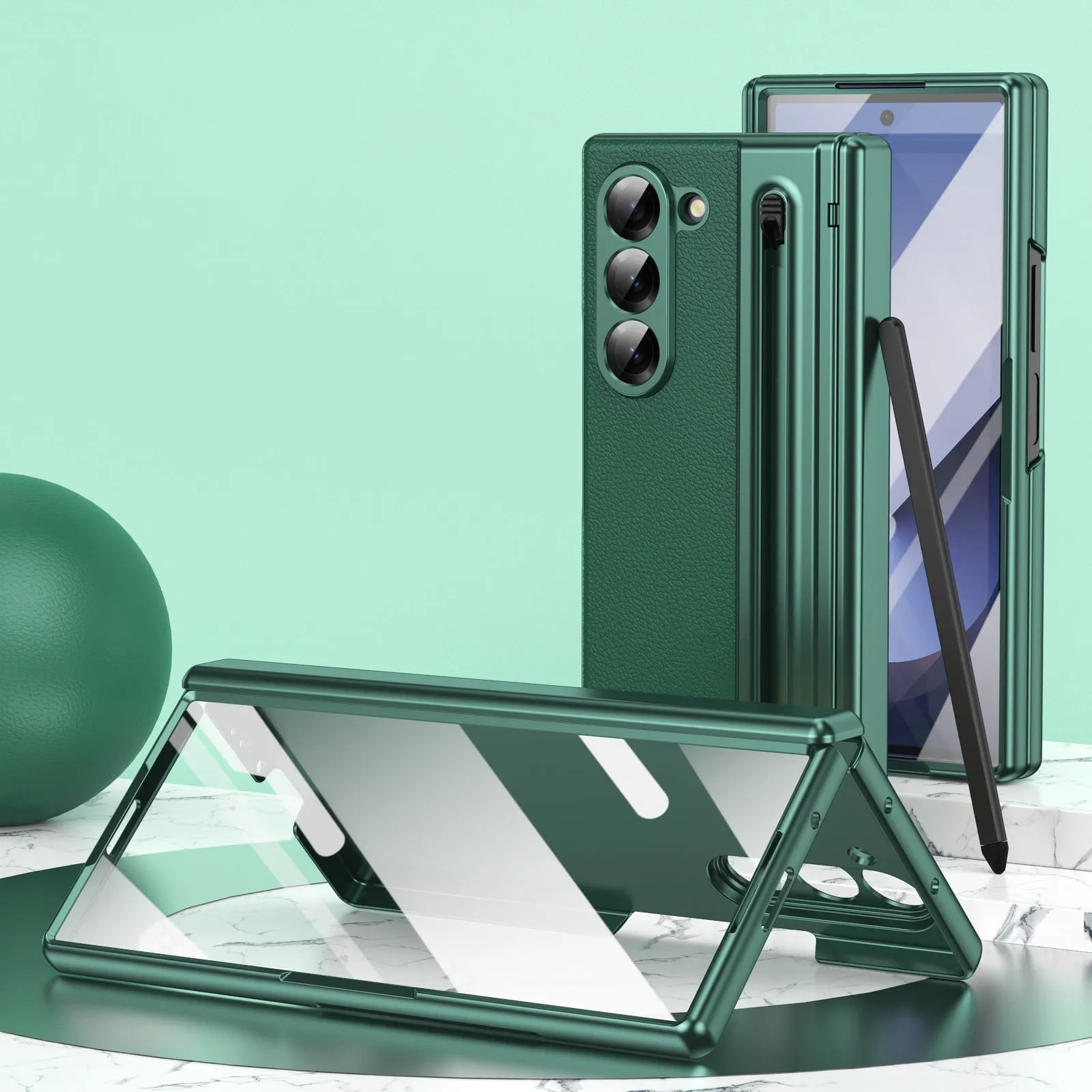 Вграден защитен калъф от метализирана кожа Shell Film или Samsung Z Fo