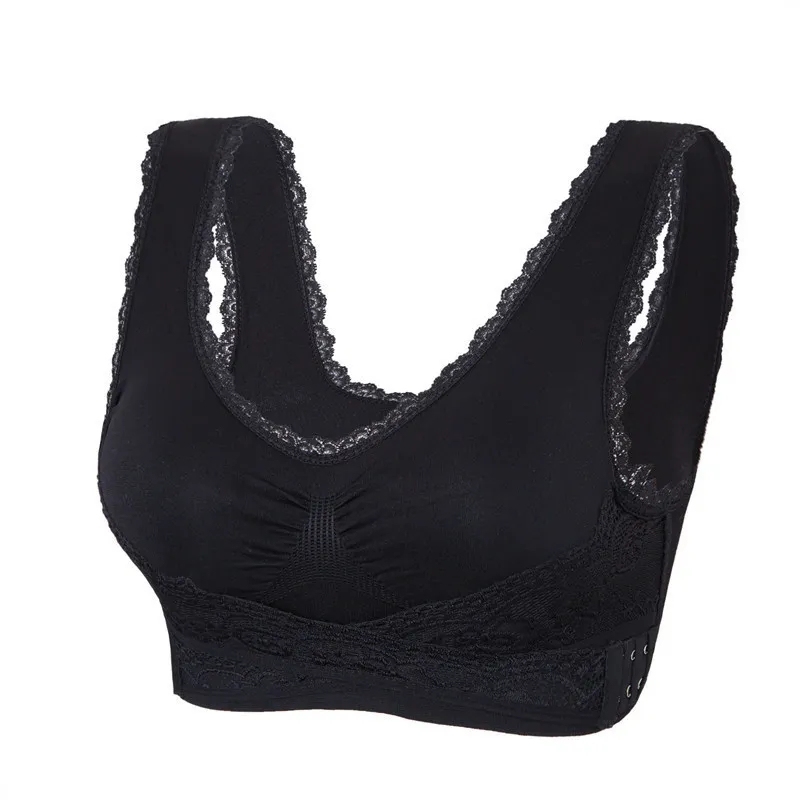 Triumph - Sutien fără sârmă din silicon Tourmaline, țesătură confortabilă și respirabilă, cataramă încrucișată din dantelă în față🔥🔥🔥