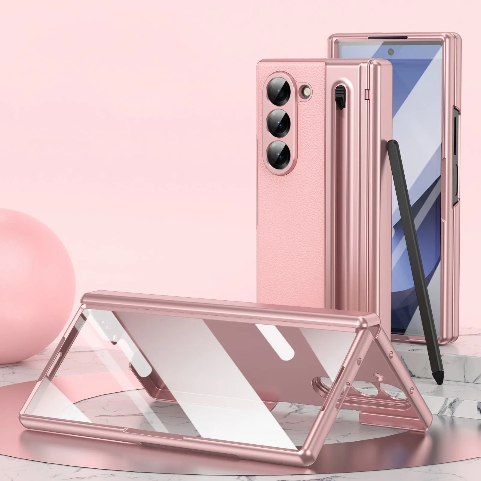Вграден защитен калъф от метализирана кожа Shell Film или Samsung Z Fo