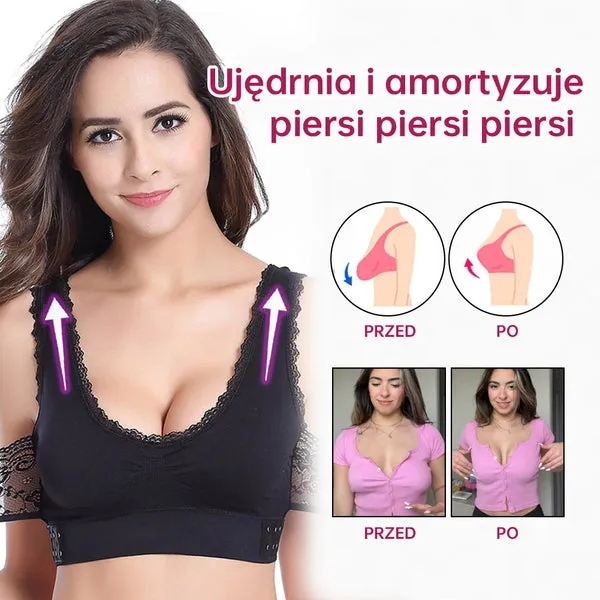 Triumph - Sutien fără sârmă din silicon Tourmaline, țesătură confortabilă și respirabilă, cataramă încrucișată din dantelă în față🔥🔥🔥