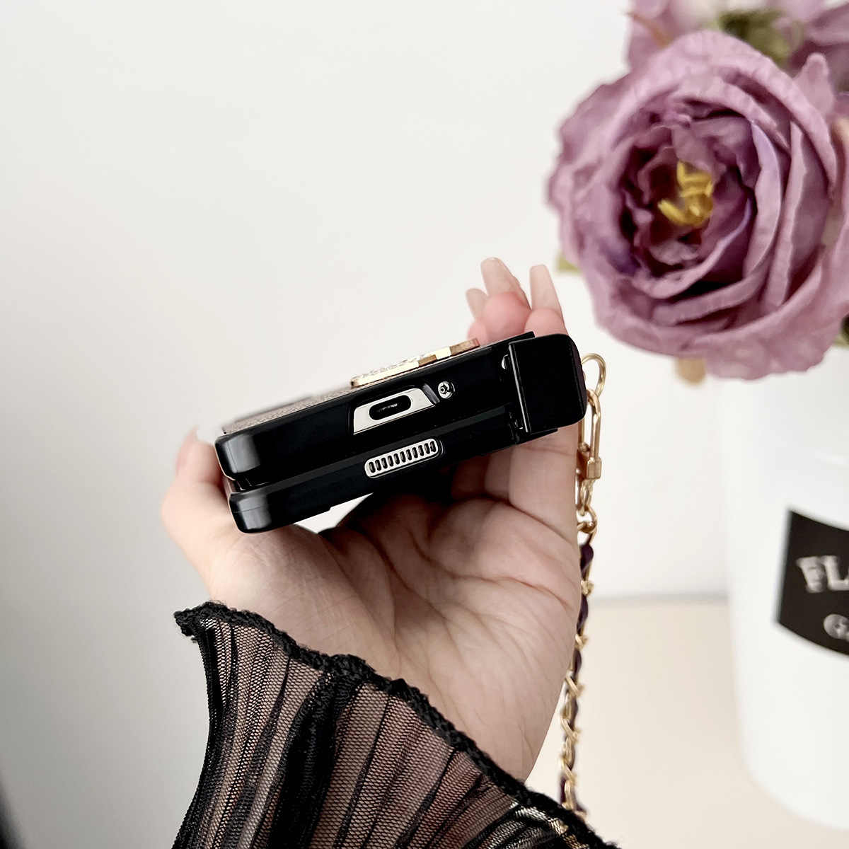Κατάλληλη για Samsung Galaxy Z Fold6 Πολύχρωμη προστατευτική θήκη Love Crossbody με μεντεσέδες