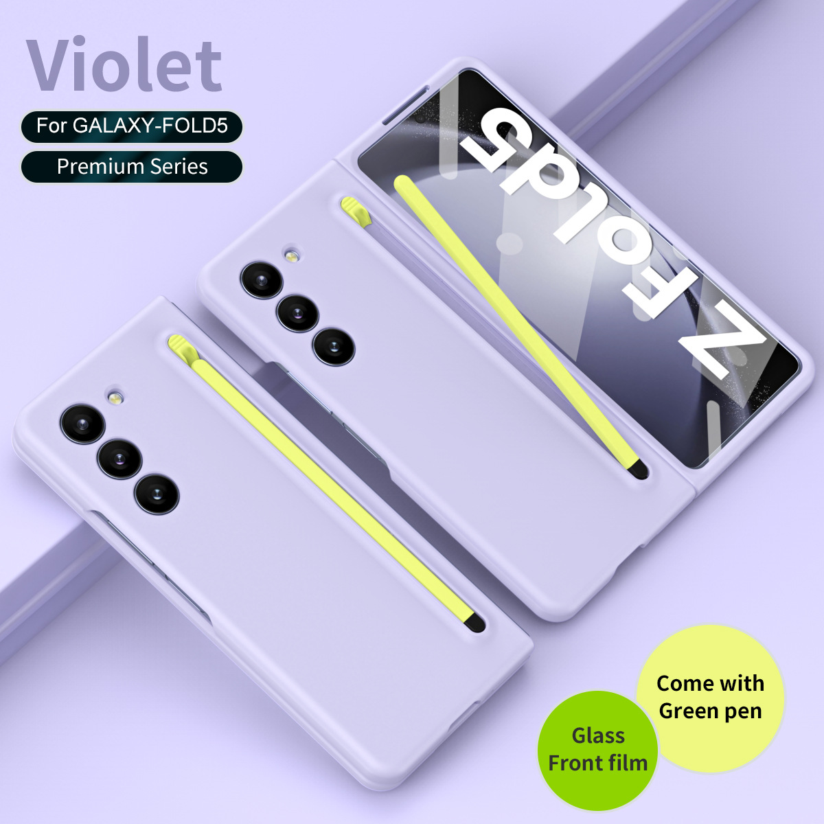 Husă de protecție împotriva căderii pentru telefon, cu carcasă pentru stilou și film pentru Samsung Galaxy Z Fold5 Fold4 Fold3