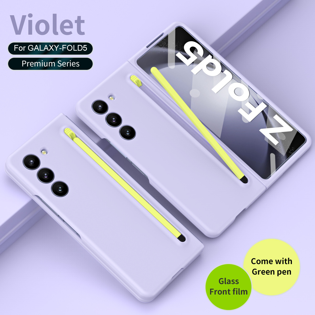 Husă de protecție împotriva căderii pentru telefon, cu carcasă pentru stilou și film pentru Samsung Galaxy Z Fold5 Fold4 Fold3