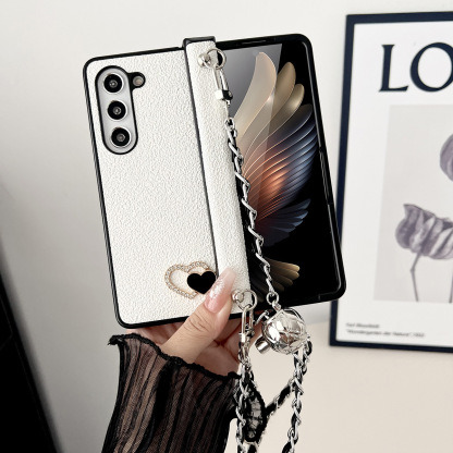 Κατάλληλη για Samsung Galaxy Z Fold6 Πολύχρωμη προστατευτική θήκη Love Crossbody με μεντεσέδες