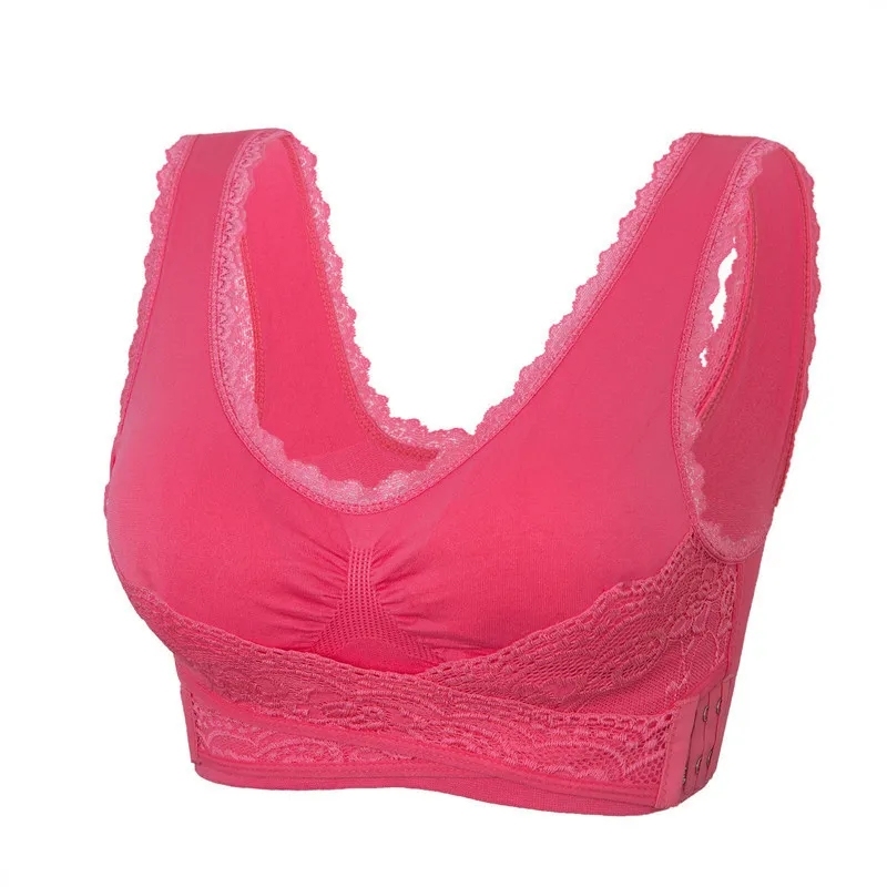 Triumph - Sutien fără sârmă din silicon Tourmaline, țesătură confortabilă și respirabilă, cataramă încrucișată din dantelă în față🔥🔥🔥