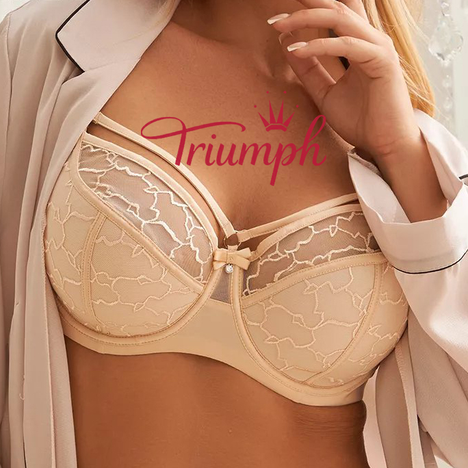 💖Σετ 3 τεμαχίων Triumph® ✨Σουτιέν Comfort Plus Size χωρίς τιράντες