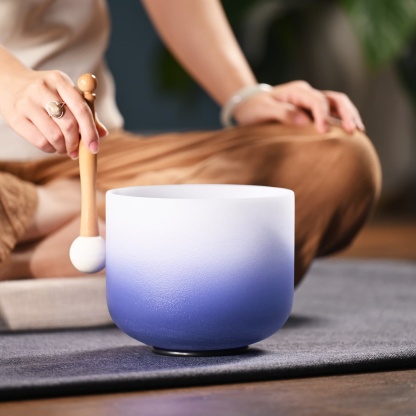 CVNC A Note Third-eye Chakra Indigo Aria Gradient Design Crystal Singing Bowl For Sound Healing