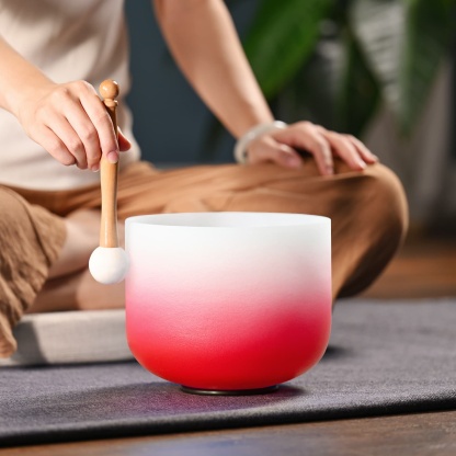 CVNC Note C Red Aria Gradient Design Crystal Singing Bowl For Sound Healing