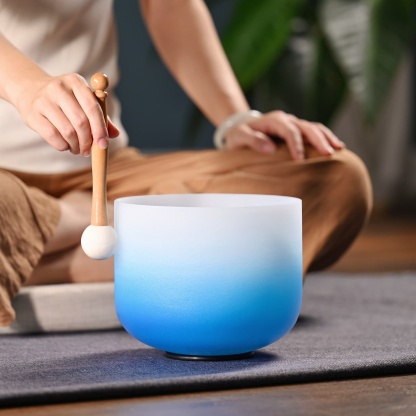 CVNC G Note Throat Chakra Blue Aria Gradient Design Crystal Singing Bowl For Chakra Healing Meditation