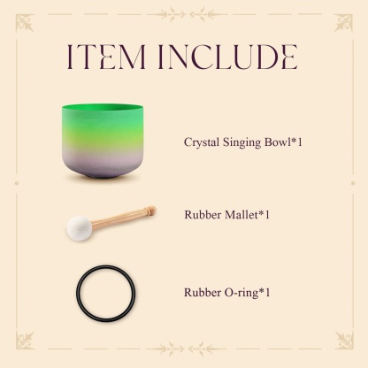 CVNC F Note Heart Chakra Rainbow Colored  Frosted Crystal Singing Bowl For Sound Healing