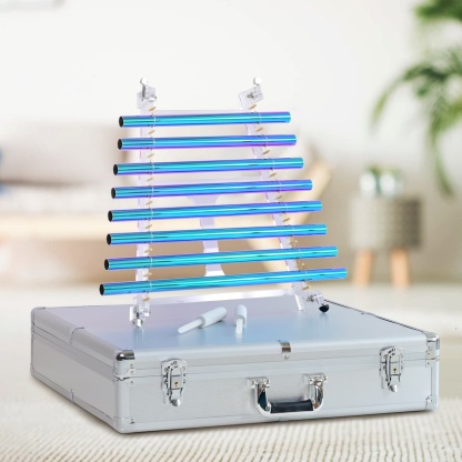 CVNC 432Hz Aurora Realm Multiple Colored Crystal Singing Harp with 8 notes & Alumina Alloy Box For Meditation Healing