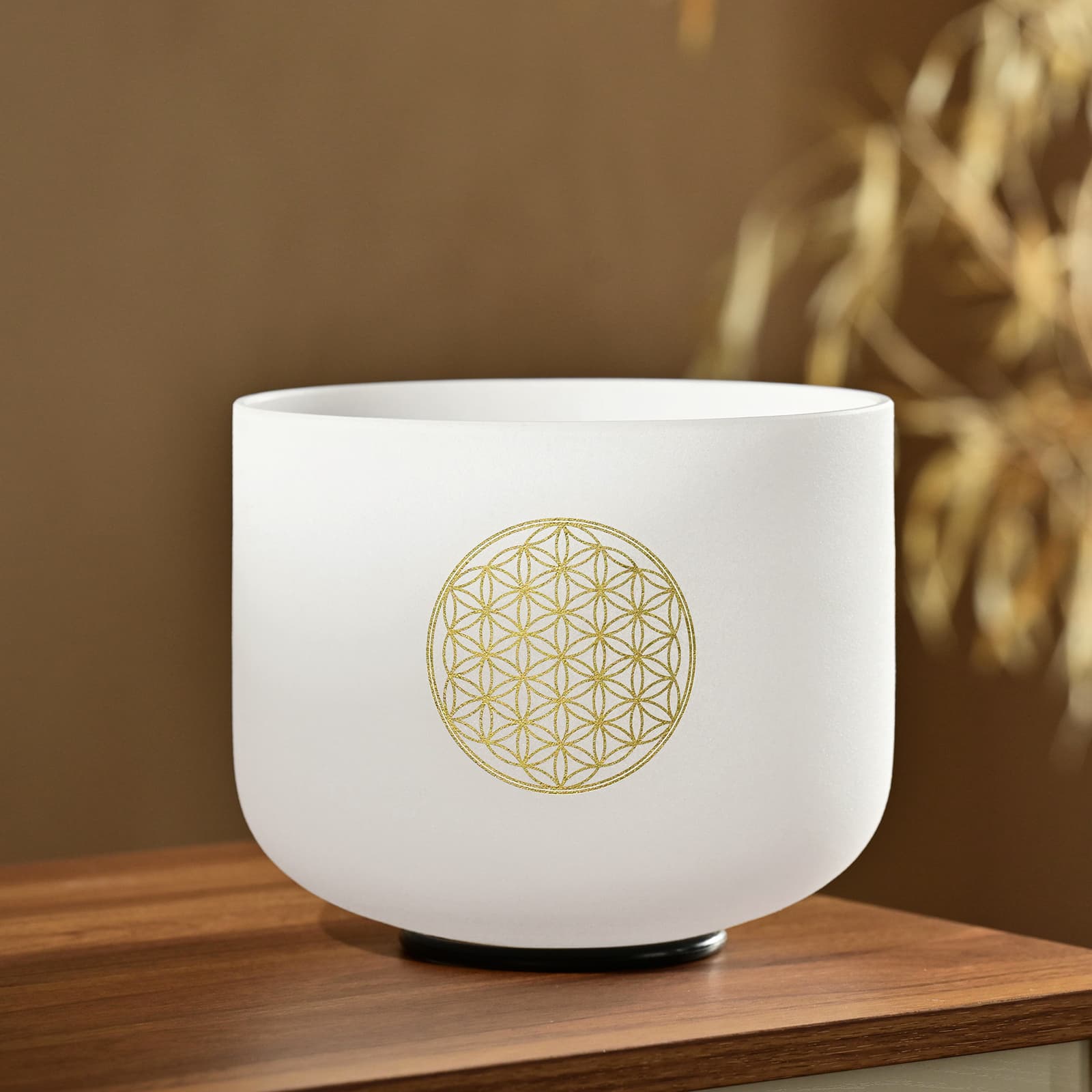 CVNC 528Hz Note C Flower Of Life Frosted Crystal Singing Bowl