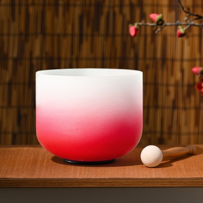 CVNC Note C Red Aria Gradient Design Crystal Singing Bowl For Sound Healing