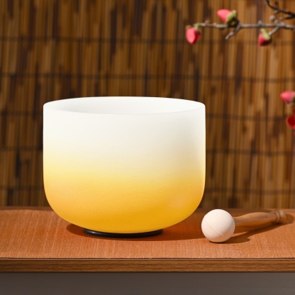 CVNC E Note Solar Plexus Chakra Yellow Aria Gradient Design Crystal Singing Bowl For Sound Healing