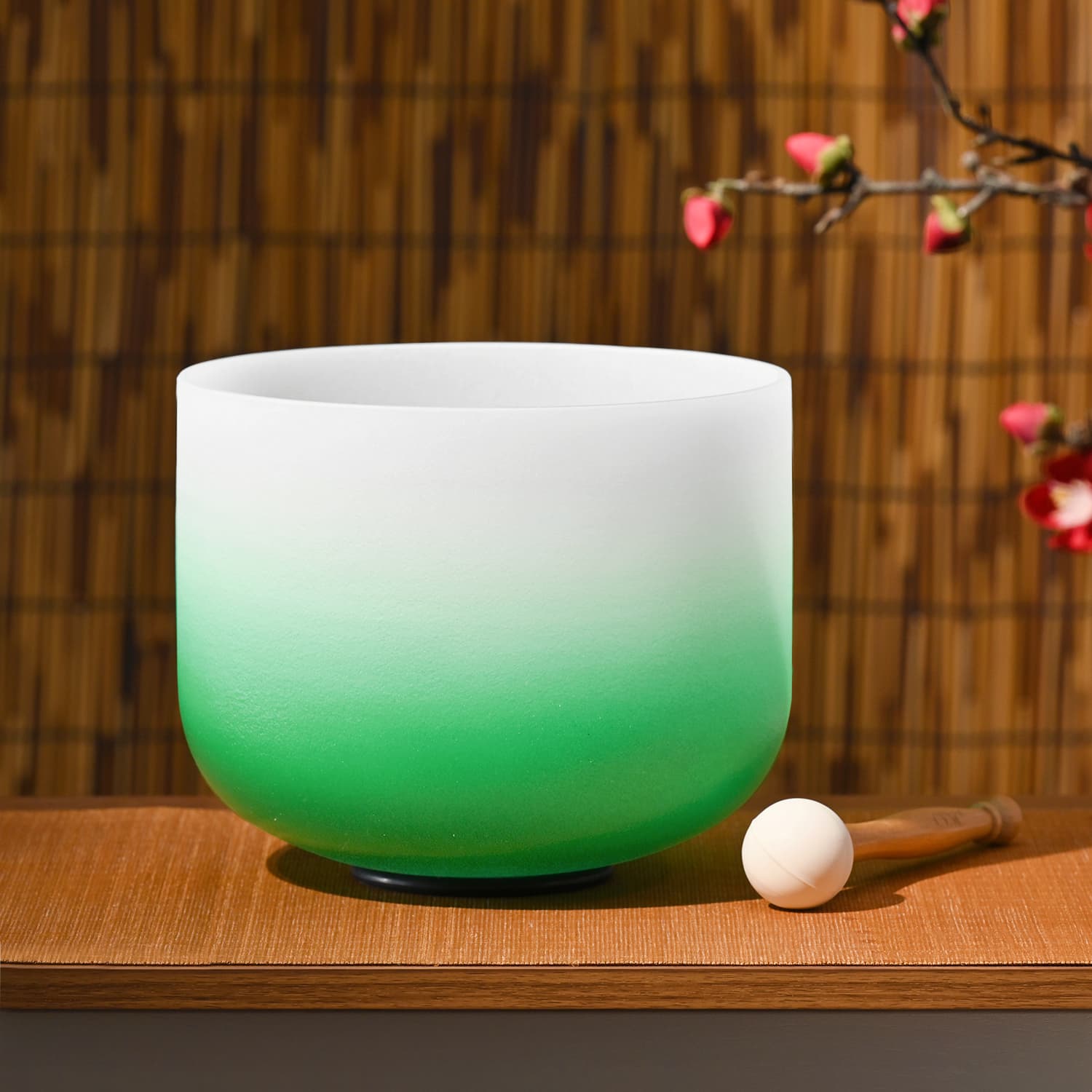 CVNC F Note Heart Chakra Green Aria Gradient Design Crystal Singing Bowl For Chakra Healing Meditation