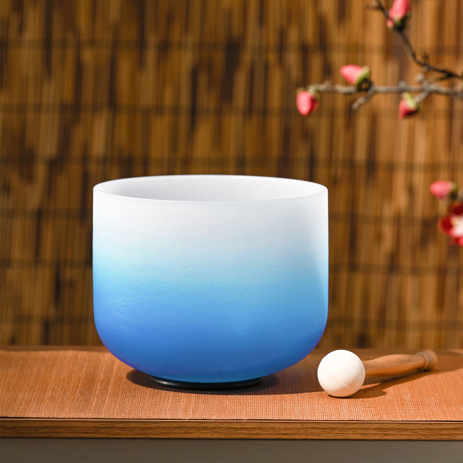 CVNC G Note Throat Chakra Blue Aria Gradient Design Crystal Singing Bowl For Chakra Healing Meditation
