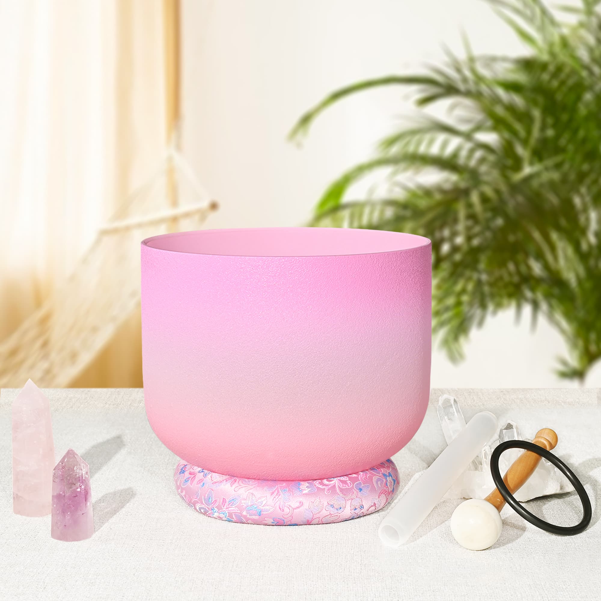 CVNC Prefect Pitch 432Hz F Note Heart Chakra Candy Color Frosted Crystal Singing Bowl For Chakra Healing Meditation