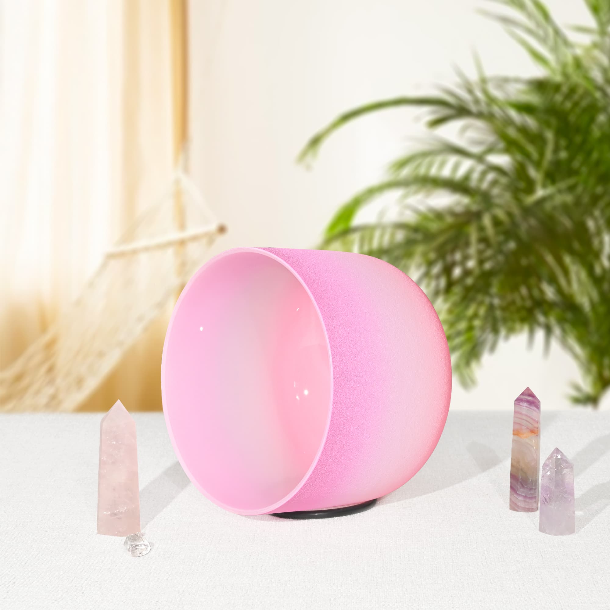 432Hz Heart Chakra Candy Color Frosted Crystal Singing Bowl