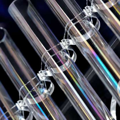 CVNC Clear Cosmic Light Crystal Singing Harp With 8 Notes & Alumina Alloy Box For Meditation Healing