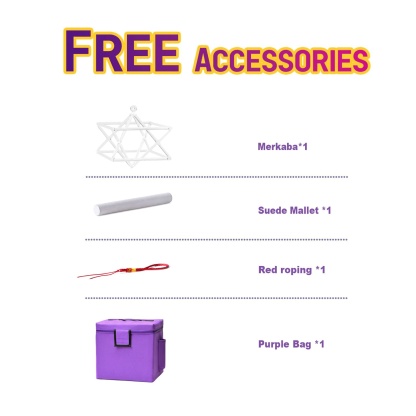 CVNC Optically Clear Quartz Crystal Singing Merkaba Pyramid Healing Musical Instrument Powerful Energy With Free Mallet and Rope