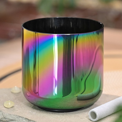 CVNC Aurora Borealis Alchemy Singing Bowl with Carrier Bag For Chakra Healing Meditation
