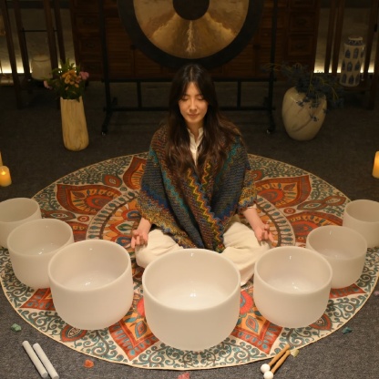 CVNC 7 PCS 9-16 Inch Frosted Crystal Singing Bowl Set With Carrier Bag For Sound Healing