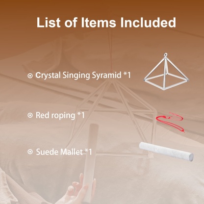 CVNC Triangle Clear Crystal Singing Pyramid With Carrier Bag For Meditation Healing