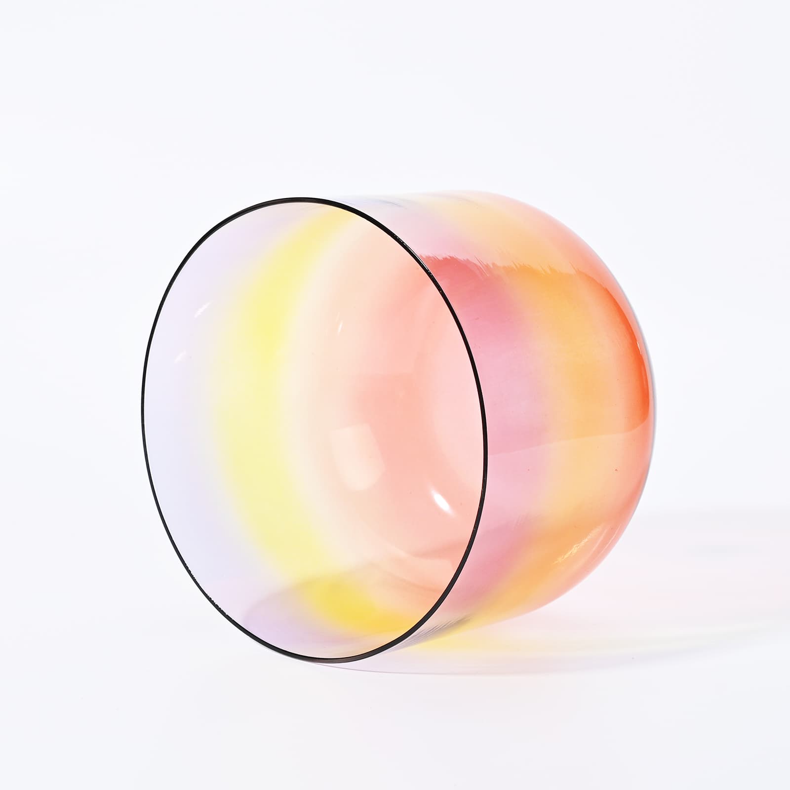 CVNC Alchemy Clear Rainbow Purple Crown Chakra Singing Bowl with Carrier Bag For Sound Healing
