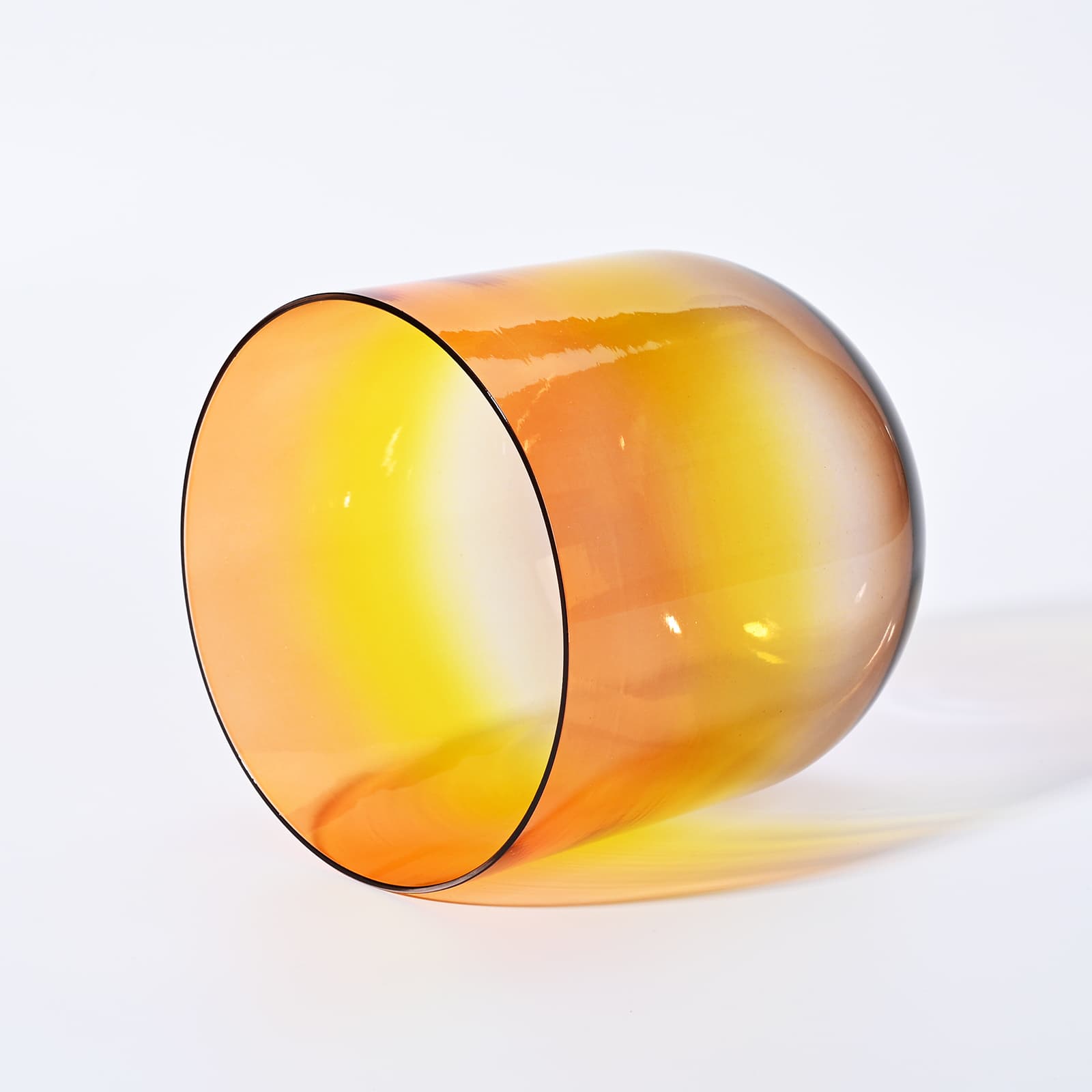 CVNC Alchemy Clear Rainbow Orange Sacral Chakra Singing Bowl with Carrier Bag For Meditation Healing