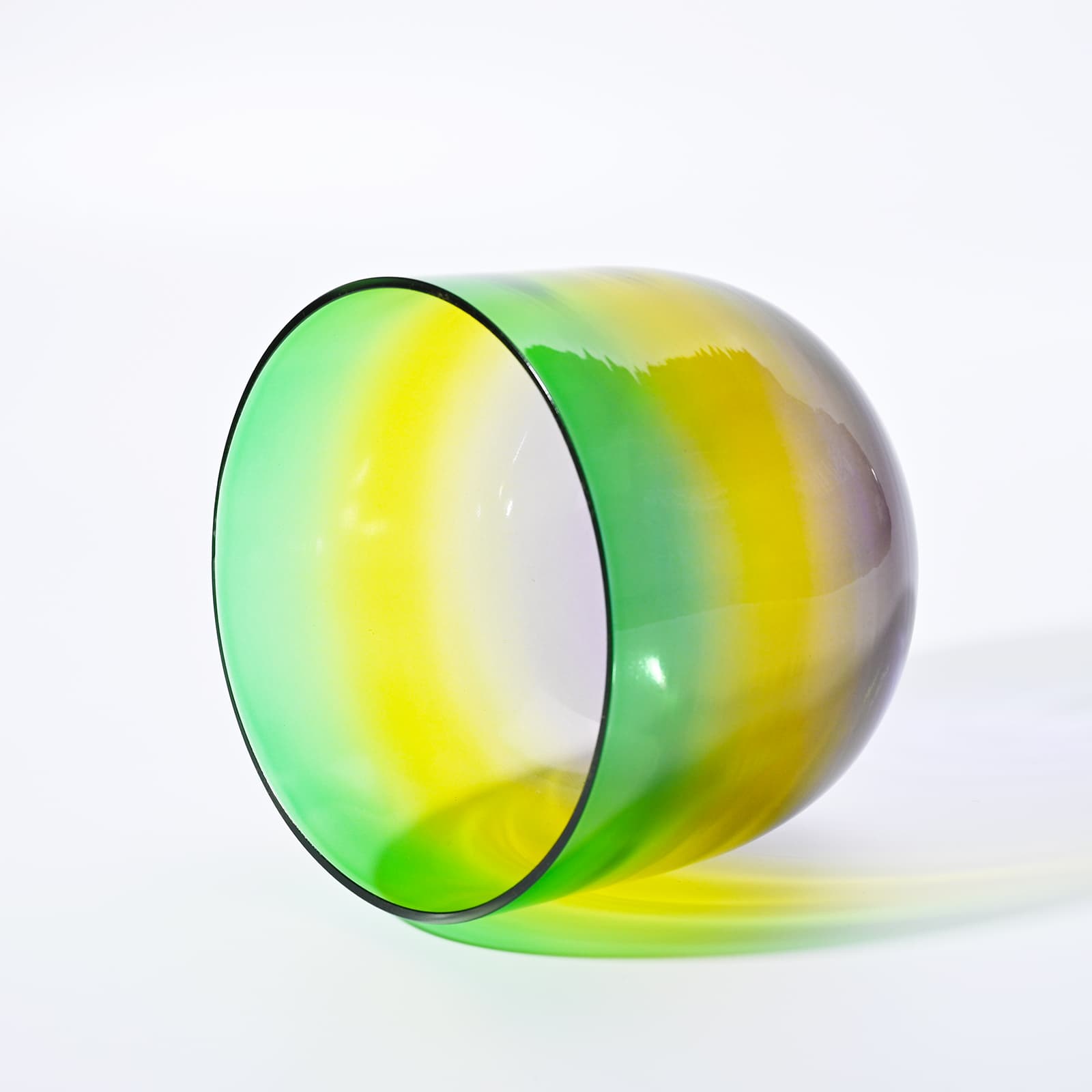 CVNC Alchemy Clear Rainbow Green Heart Chakra Crystal Singing Bowl with Carrier Bag For Meditation Healing