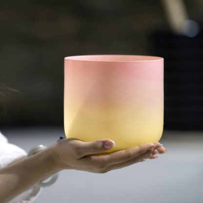 CVNC SaharaRose Frosted Crystal Singing Bowl For Sound Healing