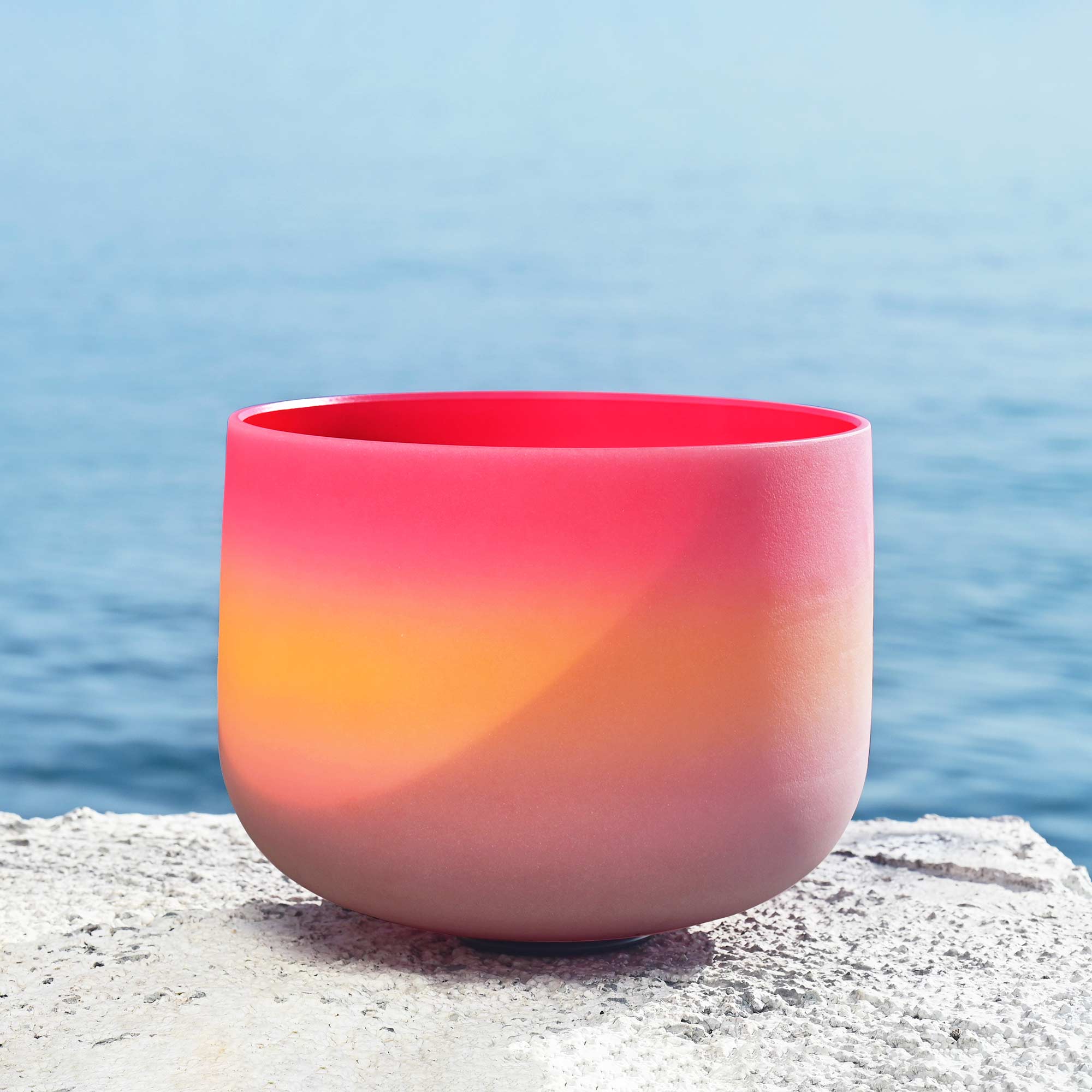 CVNC C Note Root Chakra Rainbow Colored  Frosted Crystal Singing Bowl For Chakra Healing Meditation