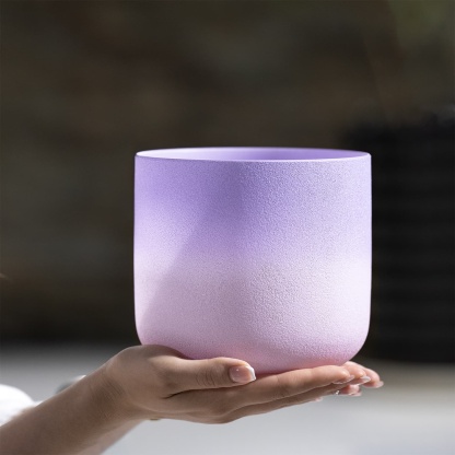 CVNC DesertAmethyst Frosted Crystal Singing Bowl For Chakra Healing Meditation