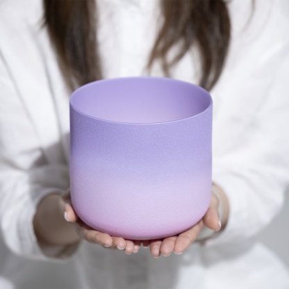 CVNC DesertAmethyst Frosted Crystal Singing Bowl For Chakra Healing Meditation