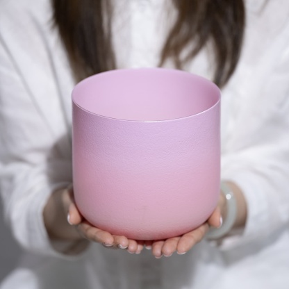 CVNC PinkDune Frosted Crystal Singing Bowl For Sound Healing