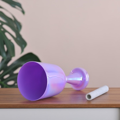CVNC Dream Purple Chalice Crystal Singing Bowl For Chakra Healing Meditation