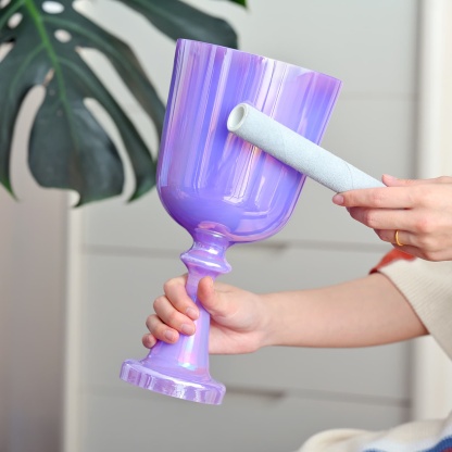 CVNC Dream Purple Chalice Crystal Singing Bowl For Chakra Healing Meditation