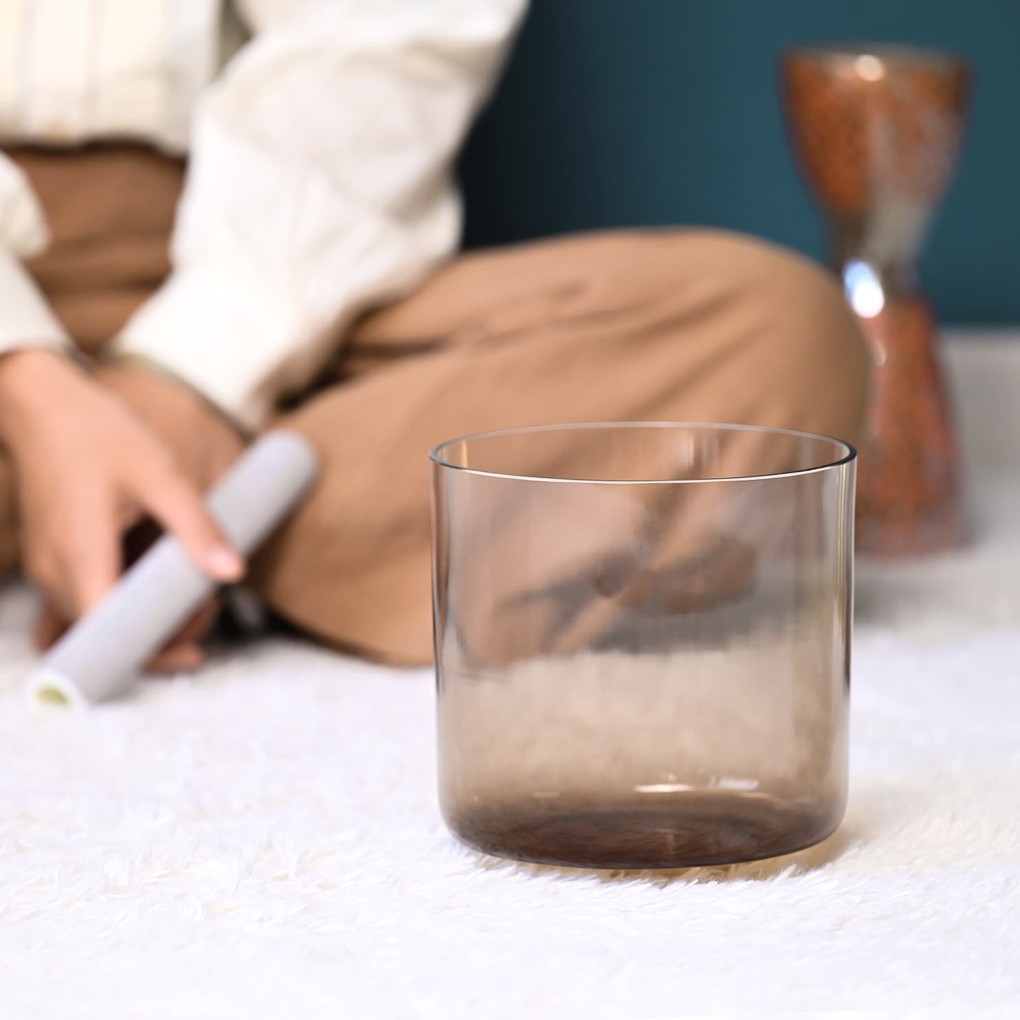 CVNC Aria Crystal Flaxen Alchemy Crown Chakra Singing Bowl with Carrier Bag For Sound Healing