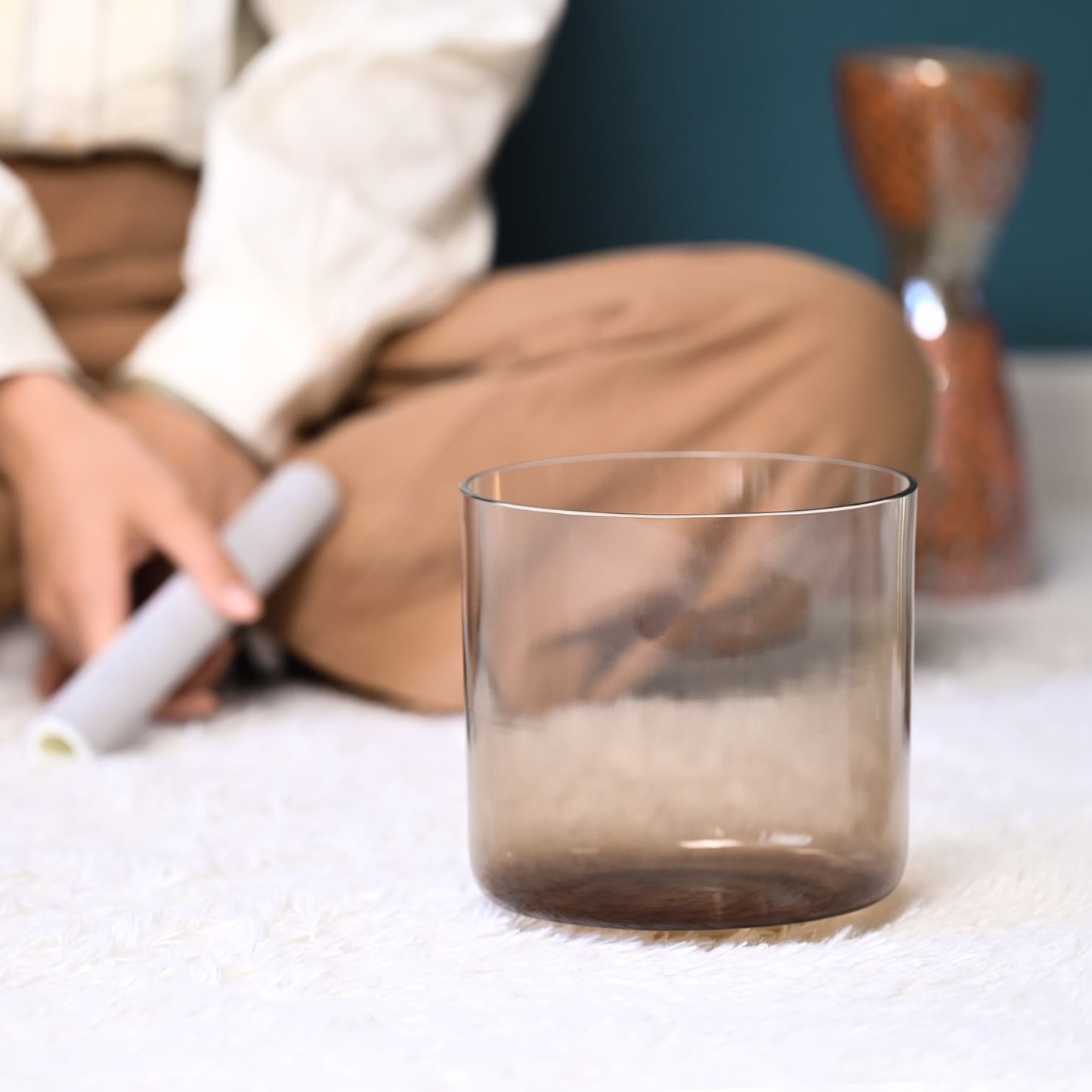 CVNC Aria Crystal Flaxen Alchemy Crown Chakra Singing Bowl with Carrier Bag For Sound Healing