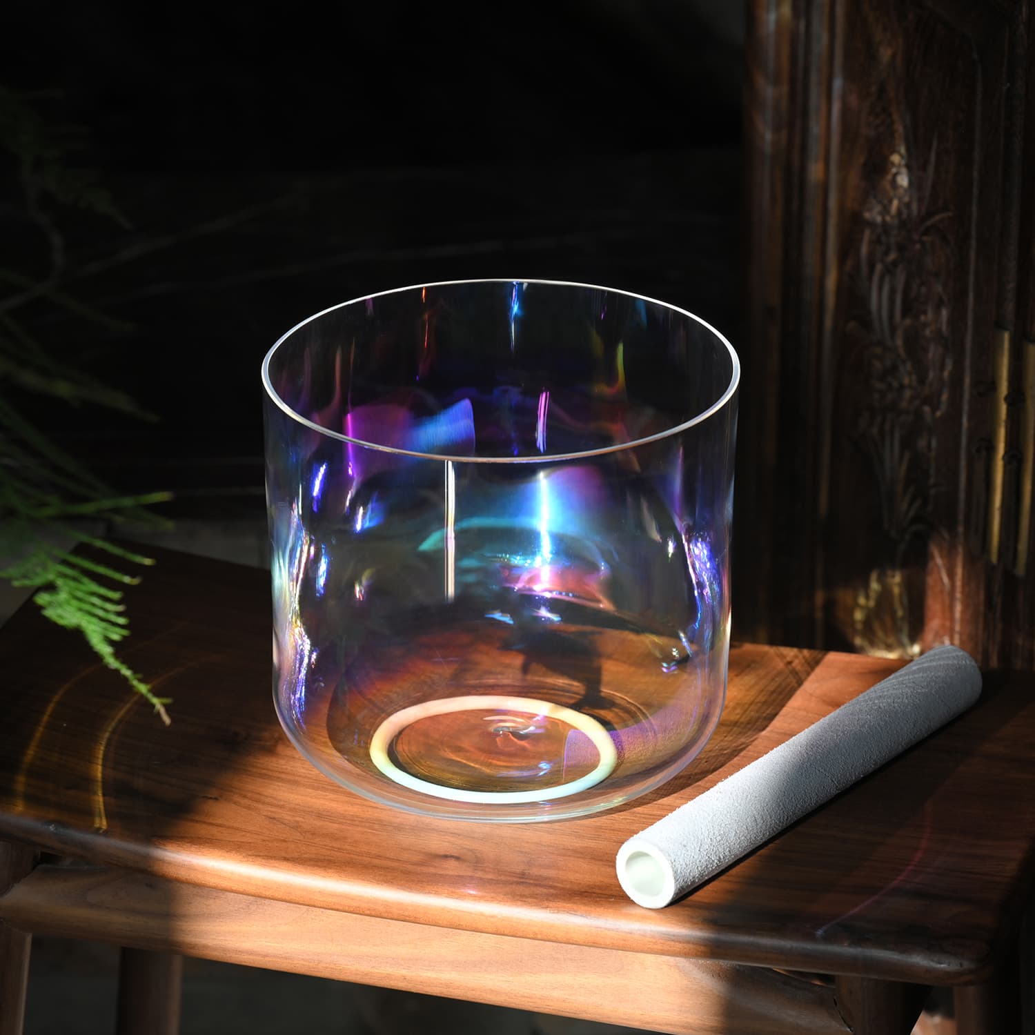 CVNC Alchemy Cosmic Light Clear 432 Hz Perfect Pitch Quartz Crystal Singing Bowl with Carrier Bag For Chakra Healing Meditation