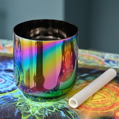 CVNC Aurora Borealis Alchemy Singing Bowl with Carrier Bag For Chakra Healing Meditation