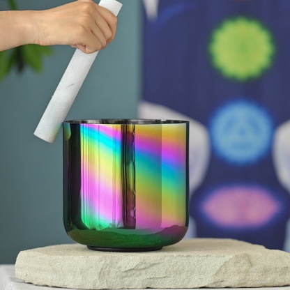 CVNC Aurora Borealis Alchemy Singing Bowl with Carrier Bag For Chakra Healing Meditation