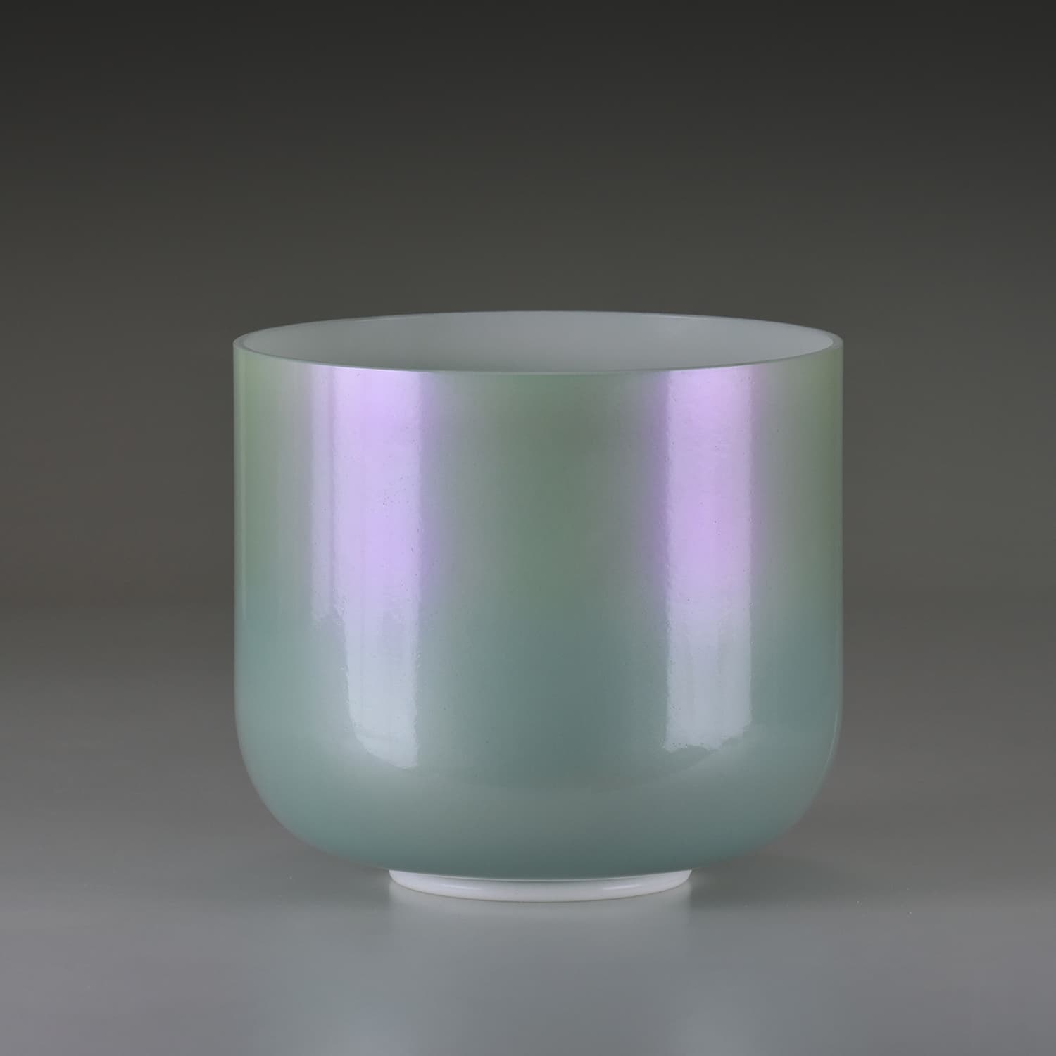 CVNC 10" A Note Emerald Green Purple Aura Empyrean Crystal Singing Bowl -20 cents