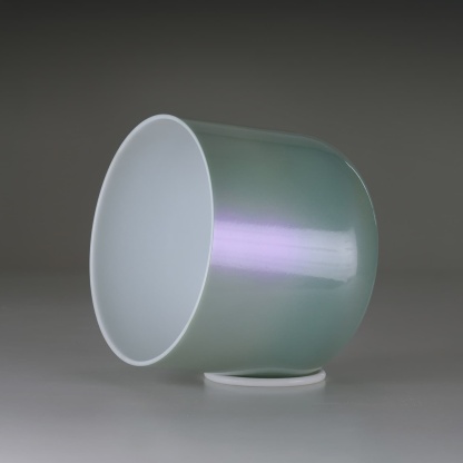 CVNC 7" D Note Emerald Green Purple Aura Empyrean Crystal Singing Bowl -10 cents