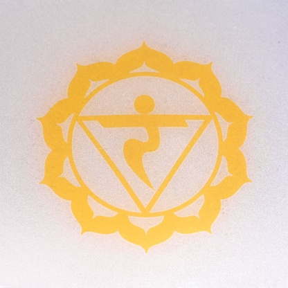 CVNC Note E Solar Plexus Chakra Symbol Crystal Singing Bowl For Sound Healing