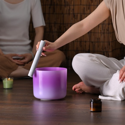 CVNC Violet Flame Alchemy Crystal Singing Bowl with Carrier Bag